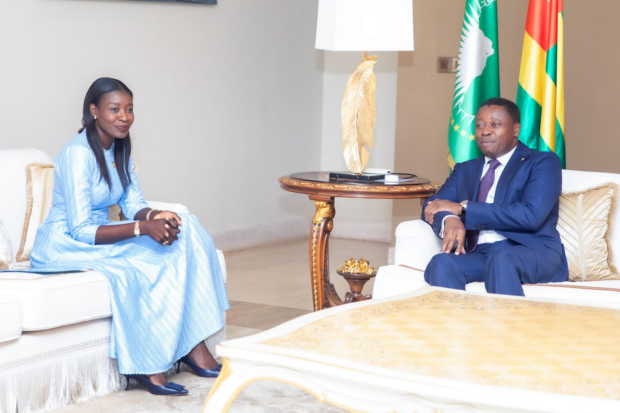 Mme Coumba Sow et Faure Gnassingbé à Lomé